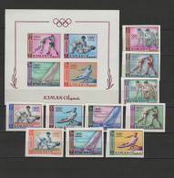 Ajman 1965 Olympic Games Tokyo, Boxing, Judo, Athletics Etc. Set Of 10 + S/s Imperf. MNH - Ete 1964: Tokyo