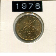 2 DRACHMES 1978 GREECE Coin #AK372.U.A - Greece