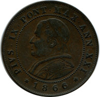 2 SOLDI / 10 Centesimi 1866 R VATIKAN VATICAN Pius IX (1846-1878) #AH367.13.D.A - Vaticano