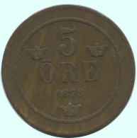 5 ORE 1878 SUECIA SWEDEN Moneda #AC588.2.E.A - Suède