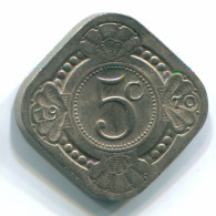 5 CENTS 1970 NETHERLANDS ANTILLES Nickel Colonial Coin #S12493.U.A - Nederlandse Antillen