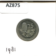 25 MILS 1981 CYPRUS Coin #AZ875.U.A - Chypre