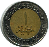 1 POUND 2008 ÄGYPTEN EGYPT BIMETALLIC Islamisch Münze #AP170.D.A - Egipto