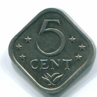 5 CENTS 1981 NIEDERLÄNDISCHE ANTILLEN Nickel Koloniale Münze #S12342.D.A - Niederländische Antillen
