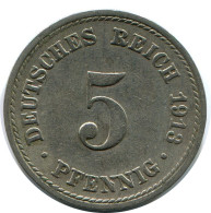 5 PFENNIG 1913 A ALEMANIA Moneda GERMANY #DB164.E.A - 5 Pfennig