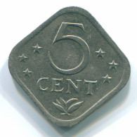 5 CENTS 1982 NETHERLANDS ANTILLES Nickel Colonial Coin #S12362.U.A - Nederlandse Antillen
