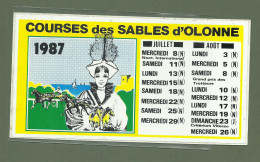 AUTOCOLLANT COURSES DES SABLES D OLONNE 1987 VENDEE HIPPISME COURSE DE CHEVAUX - Ruitersport