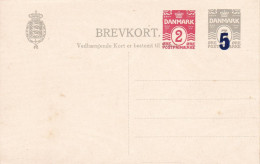 Dänemark Brevkort Med Betald Svar 2 + 5 Auf 3  öre Ungelaufen - Postwaardestukken