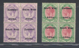 1923-26 South West Africa, Stanley Gibbons N. 36/37 - Blocco Di Quattro - MH* - Sonstige & Ohne Zuordnung