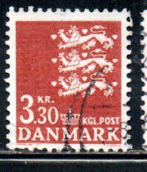 DANEMARK DANMARK DENMARK DANIMARCA 1979 1982 1981 SMALL STATE SEAL 3.30k USED USATO OBLITERE' - Usati