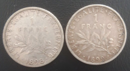 France - Lot 1 Franc Semeuse 1898 Et 1899 - 1 Franc