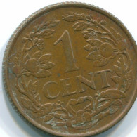 1 CENT 1957 NETHERLANDS ANTILLES Bronze Fish Colonial Coin #S11027.U.A - Antille Olandesi