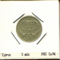5 MILS 1983 ZYPERN CYPRUS Münze #AS463.D.A - Chipre