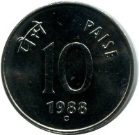10 PAISE 1988 INDIEN INDIA UNC Münze #M10101.D.A - Inde