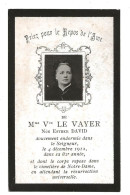 Décés  Faire Part  Mme Vve LE VAYER  Née Esther DAVID    82 Ans   (1749) - Obituary Notices