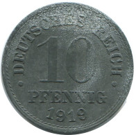 10 PFENNIG 1919 ALLEMAGNE Pièce GERMANY #AD524.9.F.A - 10 Renten- & 10 Reichspfennig