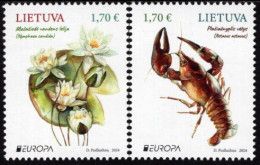 Lithuania - 2024 - Europa CEPT - Underwater Fauna And Flora - Mint Stamp Set - Lituania