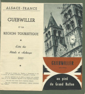 DEPLIANTS TOURISTIQUES GUEBWILLER 68 HAUT RHIN 1960 - Toeristische Brochures
