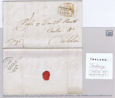 Ireland Galway Quit Rent 1841 Letter To Dublin With Boxed PAID AT/GALWAY, Distress On Lands At Carraroe - Préphilatélie