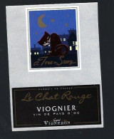 Etiquette Vin De Pays D'Oc Le Chat Rouge Viognier - Vin De Pays D'Oc
