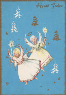 ANGELO Buon Anno Natale Vintage Cartolina CPSM #PAH885.A - Anges