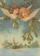 ANGELO Buon Anno Natale Vintage Cartolina CPSM #PAH875.A - Anges