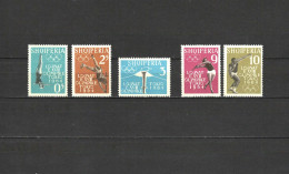 Albania 1962 Olympic Games Tokyo, Athletics, Gymnastics, Javelin Set Of 5 MNH - Estate 1964: Tokio