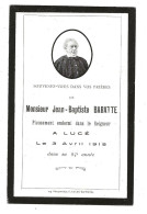 Décés  Faire Part  Monsieur Jean-Baptiste BARATTE  à LUCE  1915  à 84 Ans   (1744) - Obituary Notices