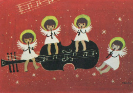 ENGEL WEIHNACHTSFERIEN Feiern & Feste Vintage Ansichtskarte Postkarte CPSM #PAH224.A - Engel