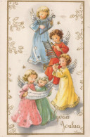 ENGEL WEIHNACHTSFERIEN Vintage Ansichtskarte Postkarte CPSMPF #PAG857.A - Angels