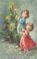 ANGELO Buon Anno Natale Vintage Cartolina CPSMPF #PAG781.A - Anges