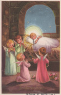 ANGEL CHRISTMAS Holidays Vintage Postcard CPSMPF #PAG763.A - Angels