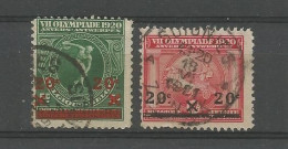 Belgie  1921 Overprint  On VIIe Olympiade Stamps Var. OCB 184V+185V (0) - Usados