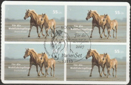 Deutschland 2007 Aus MH 69 Haustiere Pferde Mi-Nr. 2635 4er Block O Gest. EST Bonn ( EK18/5 ) - Used Stamps