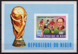 Football / Soccer / Fussball - WM 1978:  Niger  Bl **,imperf. - Silber Aufdruck - 1978 – Argentine