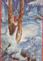BABBO NATALE Buon Anno Natale Vintage Cartolina CPSM #PAU598.A - Santa Claus