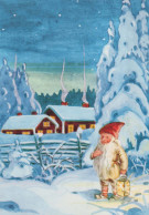 PAPÁ NOEL Feliz Año Navidad Vintage Tarjeta Postal CPSM #PAU602.A - Santa Claus
