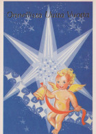 ÁNGEL Feliz Año Navidad Vintage Tarjeta Postal CPSM #PAS720.A - Angels