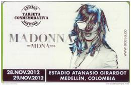 Lote TTR1, Colombia, Madonna World Tour 2012, Medellin, Tiquete, Metro Card, Commemorative Card, Limited Edition, MDNA - World