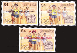 Jamaica 1988 MNH All 3 Variants, Athletics Olympic Sports OVP & Surcharged - Athlétisme