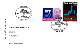 SAN MARINO - 1993 ROMA 47° Convegno Filatelico (castel S. Angelo) Su Busta Speciale - 85 - Kastelen