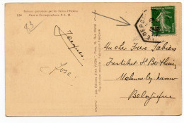 Semeuse 35c Vert N°361 Au Tarif Pour La Belgique Sur Carte Postale- Cachet Octogonal - 1921-1960: Période Moderne