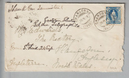CH Heimat VD Chardonne 1908-09-29 Brief Nach GB Mit 25Rp. Stehende H. SBK#95A - Storia Postale