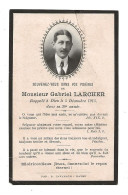 Décés  Faire Part  Monsieur Gabriel LARCHER   1913  à 30ans   (1742) - Obituary Notices