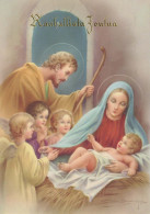 Vergine Maria Madonna Gesù Bambino Natale Religione Vintage Cartolina CPSM #PBP989.A - Vierge Marie & Madones