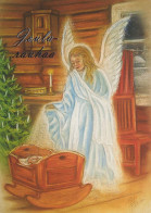 ÁNGEL Navidad Vintage Tarjeta Postal CPSM #PBP598.A - Angels