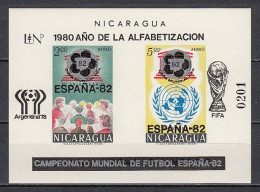 Football / Soccer / Fussball - WM 1978:  Nicaragua  Bl **, - Silber Aufdruck - 1978 – Argentine