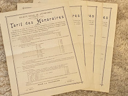 Ca. 1900 Tarif De Honoraires GEOMETRES  Province De Liège  Imprimé à L Siège - 1900 – 1949