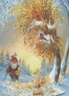 PAPÁ NOEL Feliz Año Navidad GNOMO Vintage Tarjeta Postal CPSM #PBM090.A - Santa Claus