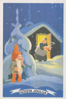 BABBO NATALE Buon Anno Natale GNOME Vintage Cartolina CPSM #PBM071.A - Santa Claus